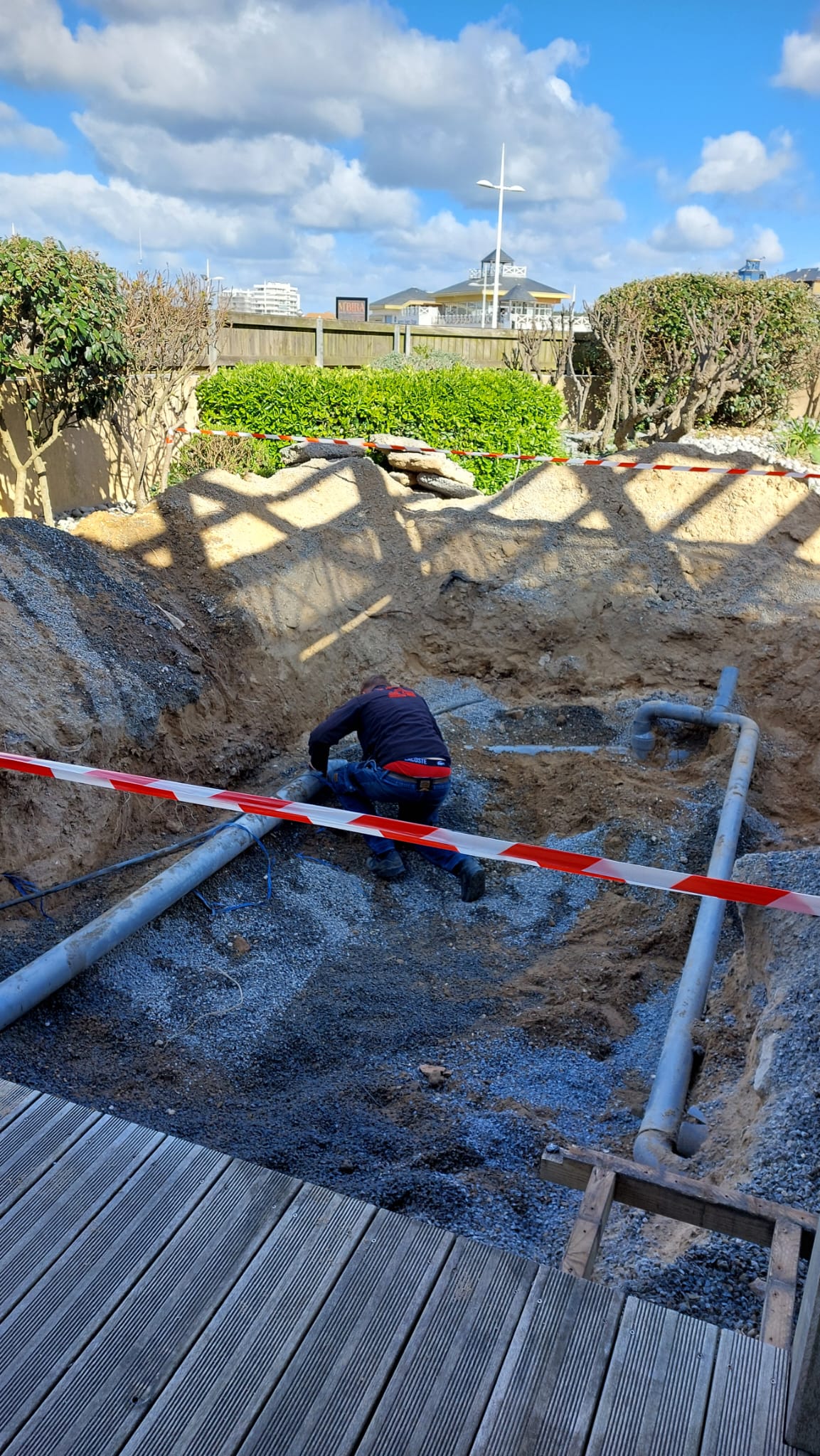 Chantier de piscine maçonnée gros oeuvre et hydraulique Vendée